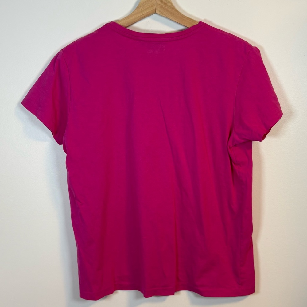 Ralph Lauren Sport Women’s Pink V-Neck T-Shirt, Size Large, Cotton, Preppy - Picture 2 of 5